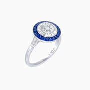 Timeless Round Cut Ring with Customizable Gemstone Halo - Shahin Jewelry